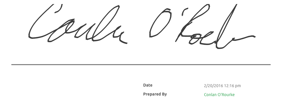 Signature Sample using finger on Mobile Device